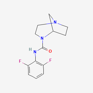 molecular formula C13H15F2N3O B7046263 N-(2,6-difluorophenyl)-1,4-diazabicyclo[3.2.1]octane-4-carboxamide 