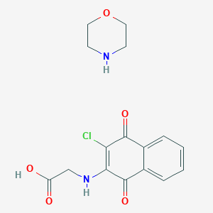 molecular formula C16H17ClN2O5 B070465 Glycine, N-(3-chloro-1,4-dihydro-1,4-dioxo-2-naphthalenyl)-, compd. with morpholine (1:1) CAS No. 180179-64-0