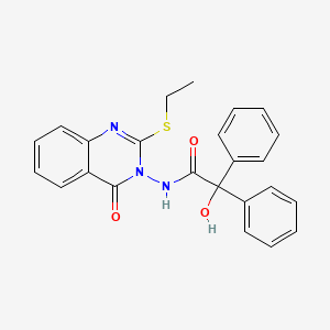 molecular formula C24H21N3O3S B7046502 N-(2-ethylsulfanyl-4-oxoquinazolin-3-yl)-2-hydroxy-2,2-diphenylacetamide 