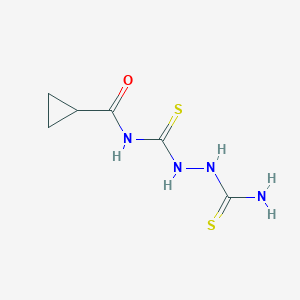 molecular formula C6H10N4OS2 B7046541 N-[(carbamothioylamino)carbamothioyl]cyclopropanecarboxamide 