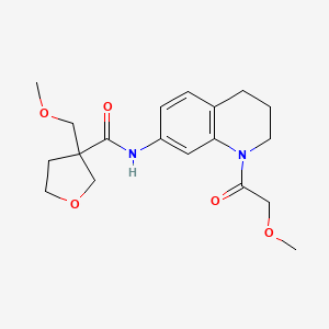 molecular formula C19H26N2O5 B7046617 N-[1-(2-methoxyacetyl)-3,4-dihydro-2H-quinolin-7-yl]-3-(methoxymethyl)oxolane-3-carboxamide 