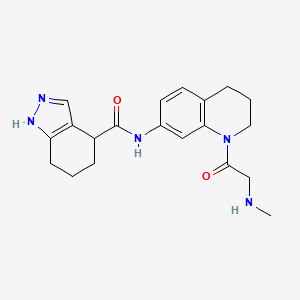 molecular formula C20H25N5O2 B7046714 N-[1-[2-(methylamino)acetyl]-3,4-dihydro-2H-quinolin-7-yl]-4,5,6,7-tetrahydro-1H-indazole-4-carboxamide 
