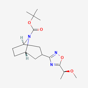 molecular formula C17H27N3O4 B7046806 tert-butyl (1S,5R)-3-[5-[(1S)-1-methoxyethyl]-1,2,4-oxadiazol-3-yl]-8-azabicyclo[3.2.1]octane-8-carboxylate 