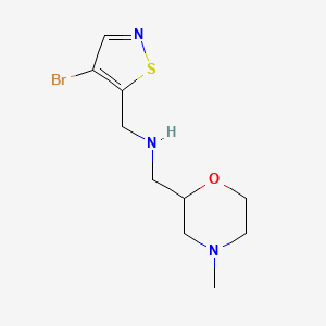 molecular formula C10H16BrN3OS B7046818 N-[(4-bromo-1,2-thiazol-5-yl)methyl]-1-(4-methylmorpholin-2-yl)methanamine 