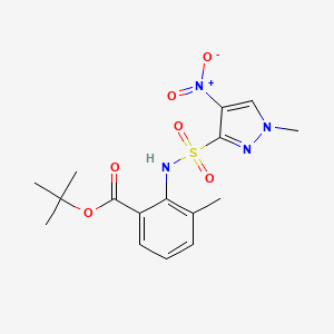 molecular formula C16H20N4O6S B7046897 Tert-butyl 3-methyl-2-[(1-methyl-4-nitropyrazol-3-yl)sulfonylamino]benzoate 