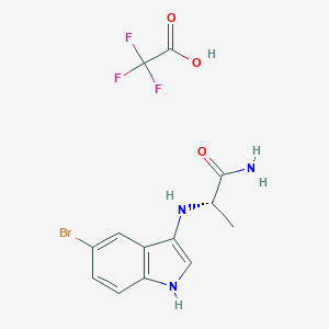 molecular formula C13H13BrF3N3O3 B070471 (S)-2-((5-Bromo-1H-indol-3-yl)amino)propanamide 2,2,2-trifluoroacetate CAS No. 177966-70-0