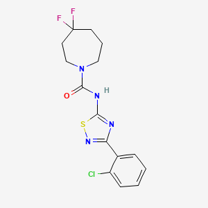 molecular formula C15H15ClF2N4OS B7047161 N-[3-(2-chlorophenyl)-1,2,4-thiadiazol-5-yl]-4,4-difluoroazepane-1-carboxamide 