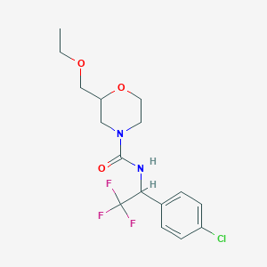 molecular formula C16H20ClF3N2O3 B7047182 N-[1-(4-chlorophenyl)-2,2,2-trifluoroethyl]-2-(ethoxymethyl)morpholine-4-carboxamide 