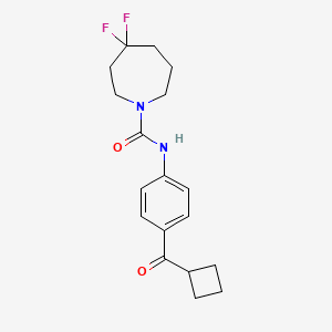 molecular formula C18H22F2N2O2 B7047202 N-[4-(cyclobutanecarbonyl)phenyl]-4,4-difluoroazepane-1-carboxamide 