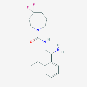 molecular formula C17H25F2N3O B7047356 N-[2-amino-2-(2-ethylphenyl)ethyl]-4,4-difluoroazepane-1-carboxamide 