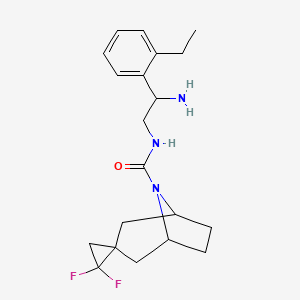 molecular formula C20H27F2N3O B7047359 N-[2-amino-2-(2-ethylphenyl)ethyl]-1',1'-difluorospiro[8-azabicyclo[3.2.1]octane-3,2'-cyclopropane]-8-carboxamide 