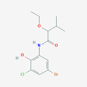 molecular formula C13H17BrClNO3 B7047576 N-(5-bromo-3-chloro-2-hydroxyphenyl)-2-ethoxy-3-methylbutanamide 