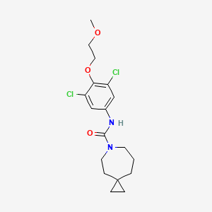 molecular formula C18H24Cl2N2O3 B7047597 N-[3,5-dichloro-4-(2-methoxyethoxy)phenyl]-6-azaspiro[2.6]nonane-6-carboxamide 