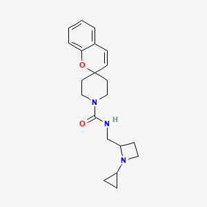 molecular formula C21H27N3O2 B7047652 N-[(1-cyclopropylazetidin-2-yl)methyl]spiro[chromene-2,4'-piperidine]-1'-carboxamide 