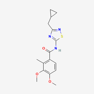 molecular formula C16H19N3O3S B7047770 N-[3-(cyclopropylmethyl)-1,2,4-thiadiazol-5-yl]-3,4-dimethoxy-2-methylbenzamide 