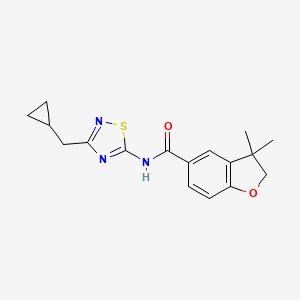 molecular formula C17H19N3O2S B7047774 N-[3-(cyclopropylmethyl)-1,2,4-thiadiazol-5-yl]-3,3-dimethyl-2H-1-benzofuran-5-carboxamide 