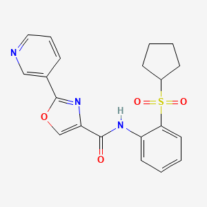 molecular formula C20H19N3O4S B7047816 N-(2-cyclopentylsulfonylphenyl)-2-pyridin-3-yl-1,3-oxazole-4-carboxamide 