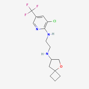 molecular formula C15H19ClF3N3O B7047895 N'-[3-chloro-5-(trifluoromethyl)pyridin-2-yl]-N-(5-oxaspiro[3.4]octan-7-yl)ethane-1,2-diamine 