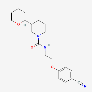 molecular formula C20H27N3O3 B7048124 N-[2-(4-cyanophenoxy)ethyl]-3-(oxan-2-yl)piperidine-1-carboxamide 
