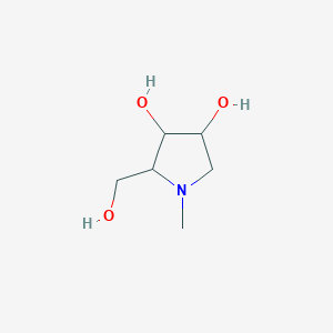 molecular formula C6H13NO3 B070485 2-(Hydroxymethyl)-1-methylpyrrolidine-3,4-diol CAS No. 188905-40-0