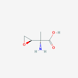 molecular formula C5H9NO3 B070487 Oxiraneacetic acid, alpha-amino-alpha-methyl-, (R*,S*)-(9CI) CAS No. 166318-68-9