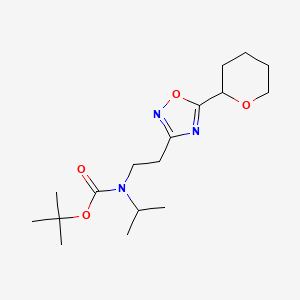 molecular formula C17H29N3O4 B7048722 tert-butyl N-[2-[5-(oxan-2-yl)-1,2,4-oxadiazol-3-yl]ethyl]-N-propan-2-ylcarbamate 