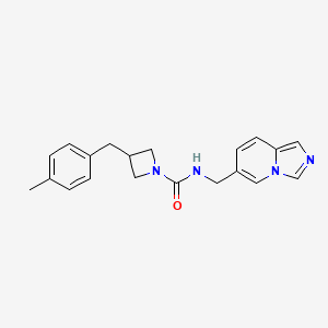 molecular formula C20H22N4O B7048736 N-(imidazo[1,5-a]pyridin-6-ylmethyl)-3-[(4-methylphenyl)methyl]azetidine-1-carboxamide 