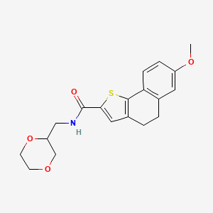 molecular formula C19H21NO4S B7048869 N-(1,4-dioxan-2-ylmethyl)-7-methoxy-4,5-dihydrobenzo[g][1]benzothiole-2-carboxamide 