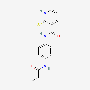 molecular formula C15H15N3O2S B7048871 N-[4-(propanoylamino)phenyl]-2-sulfanylidene-1H-pyridine-3-carboxamide 