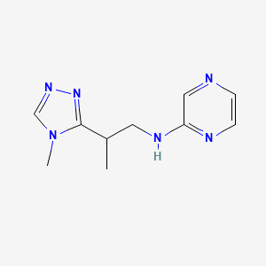 molecular formula C10H14N6 B7048993 N-[2-(4-methyl-1,2,4-triazol-3-yl)propyl]pyrazin-2-amine 