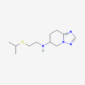 molecular formula C11H20N4S B7048998 N-(2-propan-2-ylsulfanylethyl)-5,6,7,8-tetrahydro-[1,2,4]triazolo[1,5-a]pyridin-6-amine 