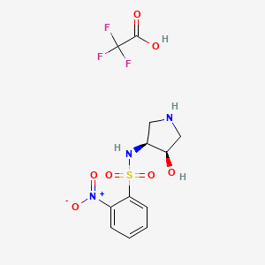 molecular formula C12H14F3N3O7S B7049233 N-[(3S,4R)-4-hydroxypyrrolidin-3-yl]-2-nitrobenzenesulfonamide;2,2,2-trifluoroacetic acid 