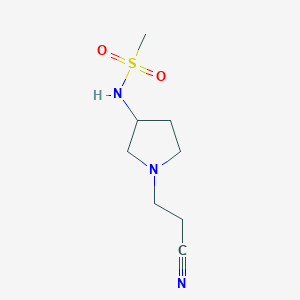 molecular formula C8H15N3O2S B7049238 N-[1-(2-cyanoethyl)pyrrolidin-3-yl]methanesulfonamide 