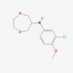 molecular formula C12H16ClNO3 B7049285 N-(3-chloro-4-methoxyphenyl)-1,4-dioxepan-6-amine 