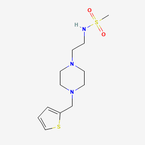 molecular formula C12H21N3O2S2 B7049402 N-[2-[4-(thiophen-2-ylmethyl)piperazin-1-yl]ethyl]methanesulfonamide 