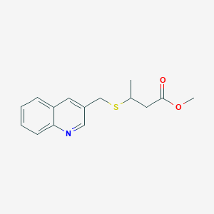 molecular formula C15H17NO2S B7049445 Methyl 3-(quinolin-3-ylmethylsulfanyl)butanoate 