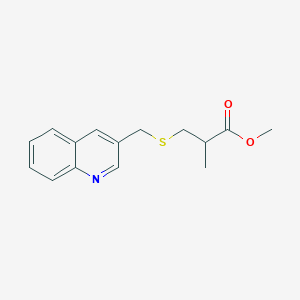 molecular formula C15H17NO2S B7049453 Methyl 2-methyl-3-(quinolin-3-ylmethylsulfanyl)propanoate 