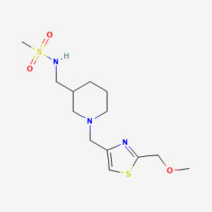 molecular formula C13H23N3O3S2 B7049605 N-[[1-[[2-(methoxymethyl)-1,3-thiazol-4-yl]methyl]piperidin-3-yl]methyl]methanesulfonamide 
