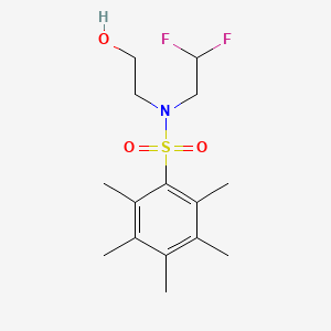 molecular formula C15H23F2NO3S B7049773 N-(2,2-difluoroethyl)-N-(2-hydroxyethyl)-2,3,4,5,6-pentamethylbenzenesulfonamide 