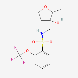 molecular formula C13H16F3NO5S B7049889 N-[(3-hydroxy-2-methyloxolan-3-yl)methyl]-2-(trifluoromethoxy)benzenesulfonamide 