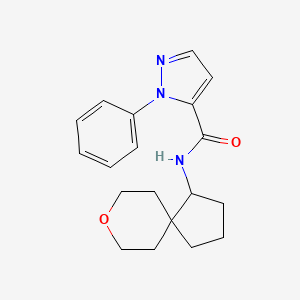 molecular formula C19H23N3O2 B7050021 N-(8-oxaspiro[4.5]decan-4-yl)-2-phenylpyrazole-3-carboxamide 