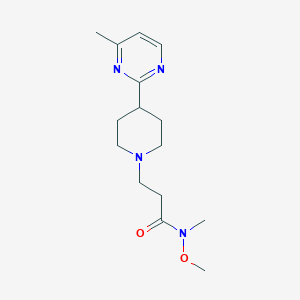 molecular formula C15H24N4O2 B7050211 N-methoxy-N-methyl-3-[4-(4-methylpyrimidin-2-yl)piperidin-1-yl]propanamide 