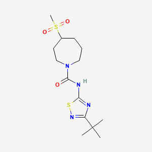 molecular formula C14H24N4O3S2 B7050473 N-(3-tert-butyl-1,2,4-thiadiazol-5-yl)-4-methylsulfonylazepane-1-carboxamide 