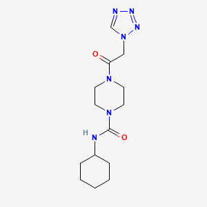 molecular formula C14H23N7O2 B7050508 N-cyclohexyl-4-[2-(tetrazol-1-yl)acetyl]piperazine-1-carboxamide 