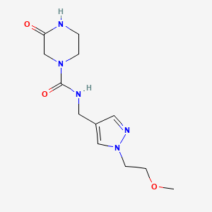 molecular formula C12H19N5O3 B7050848 N-[[1-(2-methoxyethyl)pyrazol-4-yl]methyl]-3-oxopiperazine-1-carboxamide 