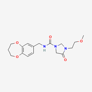 molecular formula C17H23N3O5 B7051120 N-(3,4-dihydro-2H-1,5-benzodioxepin-7-ylmethyl)-3-(2-methoxyethyl)-4-oxoimidazolidine-1-carboxamide 