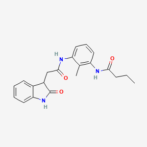 molecular formula C21H23N3O3 B7051203 N-[2-methyl-3-[[2-(2-oxo-1,3-dihydroindol-3-yl)acetyl]amino]phenyl]butanamide 