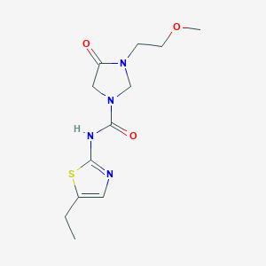 molecular formula C12H18N4O3S B7051466 N-(5-ethyl-1,3-thiazol-2-yl)-3-(2-methoxyethyl)-4-oxoimidazolidine-1-carboxamide 