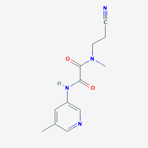 molecular formula C12H14N4O2 B7051751 N'-(2-cyanoethyl)-N'-methyl-N-(5-methylpyridin-3-yl)oxamide 
