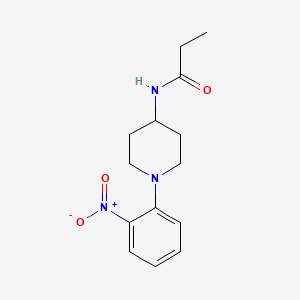 molecular formula C14H19N3O3 B7051912 N-[1-(2-nitrophenyl)piperidin-4-yl]propanamide 